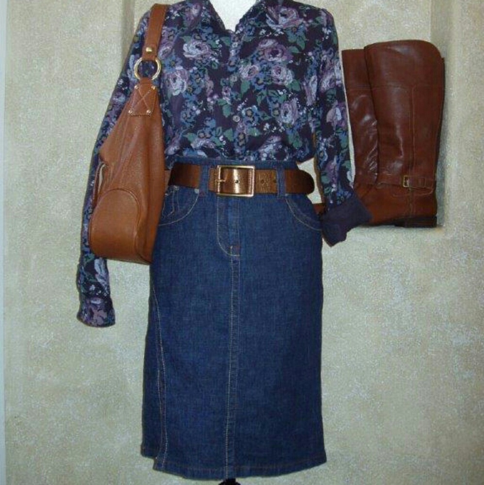 Mexx Denim Pencil Skirt Sz 6 NWOT